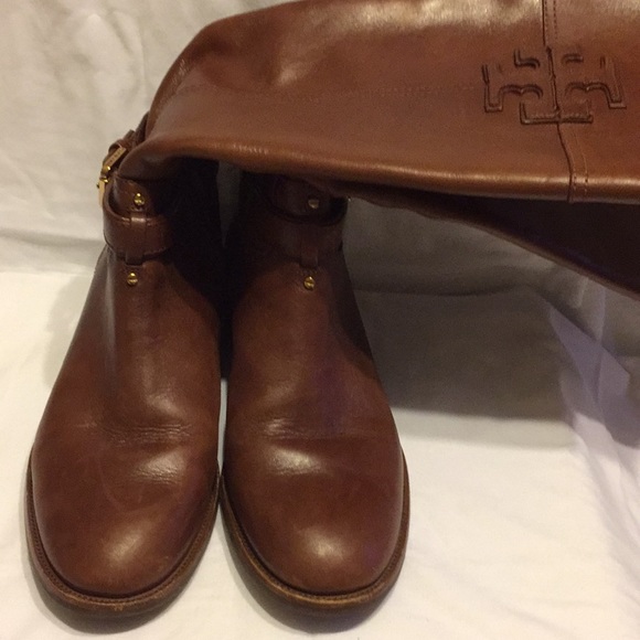 Cognac Riding Boots sz 8.5 - Zipper Seam Damage - Picture 2 of 7